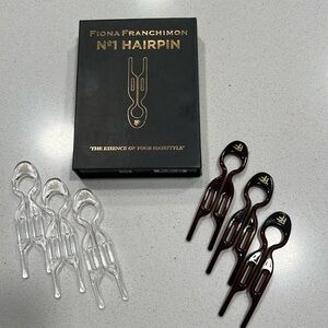 Fiona Franchimon No 1 Hairpins  Set of 3 Brown and 3 Clear as shown